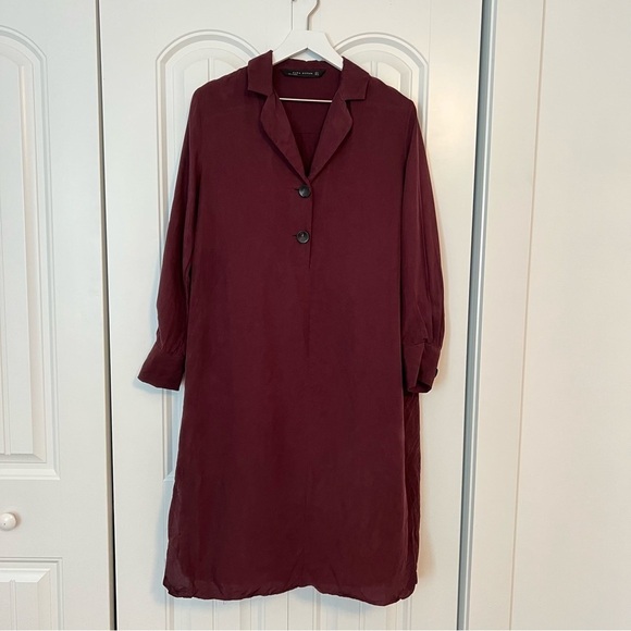 Zara Collared Shirt Dress Button Size Small - Picture 1 of 7